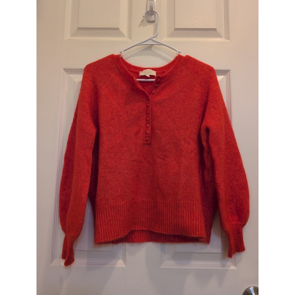 La Maille Sezane Paris Rue SaintFiacre Watermelon Red Mohair Wool Sweater XS